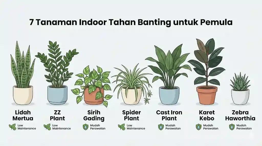 7 Tanaman Indoor Pemula Tahan Banting, Anti Mati Gaya!